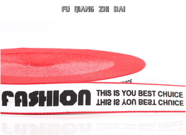 2.5cm “FASHION” Printed Polyester Webbing – High-Density Tape for Garment Trim & Accessories