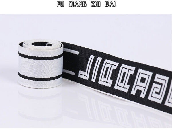 3cm GD Letter Jacquard Elastic Webbing – Nylon-Feel Trim for Waistbands & Pants Side Decoration