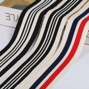 Polyester Elastic Striped Knitted Tape 5cm Side Trim