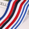 Red White Blue Striped Polyester Knitted Tape | Hook Edge Trim | 3.0–4.0cm