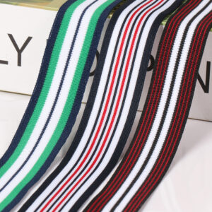 2.5cm Colorful Striped Warp Knitted Polyester Tape | Single-Side Trim for Garments