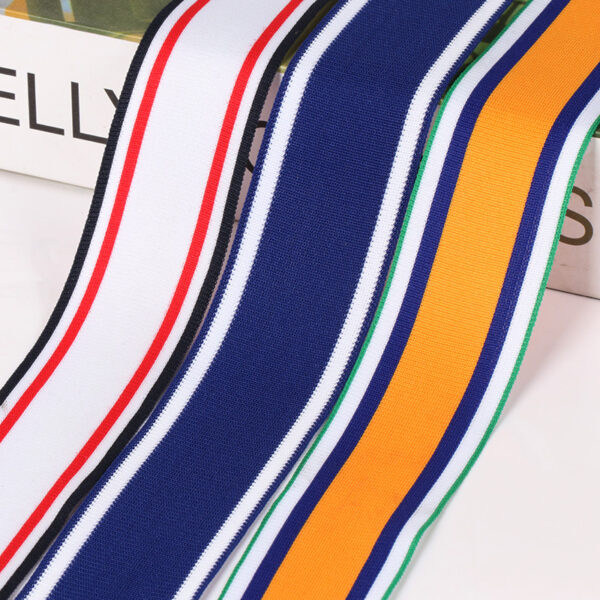 4.0cm Striped Warp Knitted Polyester Tape | Single-Side Trim for Sportswear