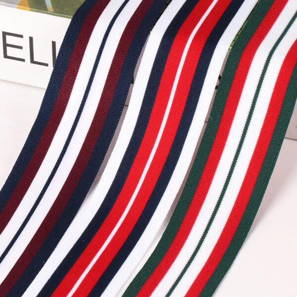 4.0cm Tricolor Striped Polyester Knitted Tape | Single-Side Pants Side Stripe Trim  🔗 Slug