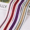 3.5cm Metallic Polyester Knitted Tape | Multicolor Garment Trim for Clothing & Pants