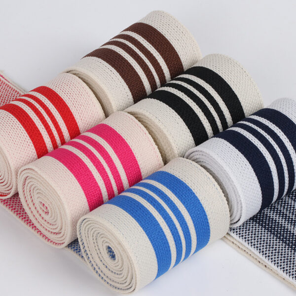 6cm Colorful Rib Knit Stripe Tape – Nylon-Like Jacquard Webbing for Sportswear & Casual Clothing