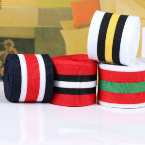 4.0cm Tricolor Polyester Knitted Webbing – Side Stripe Tape for Sports Pants & Apparel