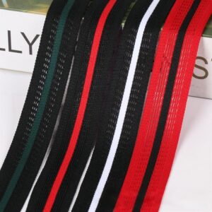 2.5cm Polyester Knitted Mesh Tape | Striped Breathable Side Trim for Sportswear