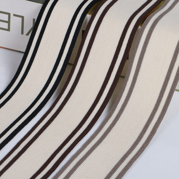 Polyester Elastic Striped Knitted Tape 4.0cm | Clothing Trim