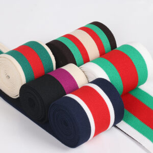 Polyester Elastic Striped Knitted Tape 5cm 6.5cm 7.5cm