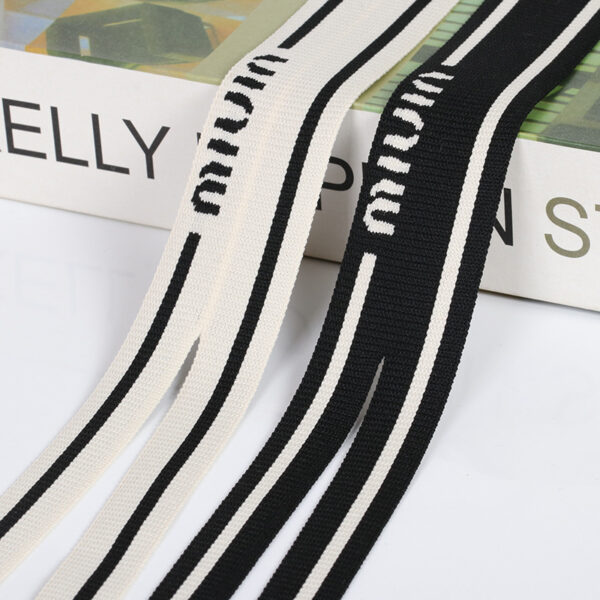 New 4cm Rib Jacquard Split Trim Polyester Elastic Side Tape