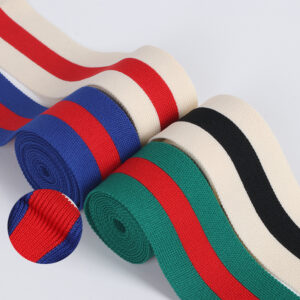 4cm / 3cm Elastic Striped Brushed Knit Rib Tape for Pants