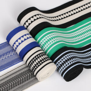 5cm Elastic Rib Jacquard Webbing – Polyester Knit Trim for Pants Side Stripes & Decorative Clothing Accessories