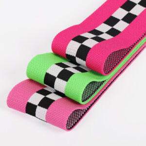 6.5cm Jacquard Checkered Ribbed Knit Webbing – Side Stripe Trim for Pants & Fashion Apparel