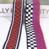 4cm / 5cm Polyester Jacquard Plain Knit Webbing – Multi-Color Checkered Trim for Bags & Garments