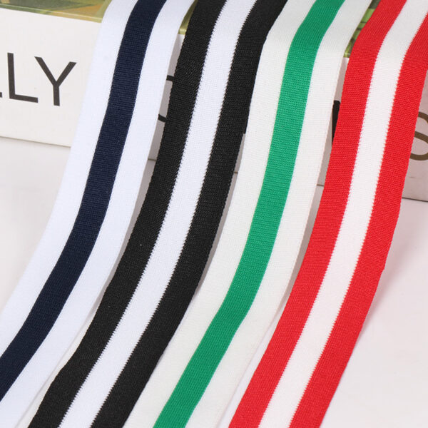 2.5cm Polyester Striped Webbing with Hook Edge – Warp Knitted Trim