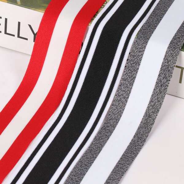 Red White Blue Striped Polyester Knitted Tape | Hook Edge Trim | 3.0–4.0cm