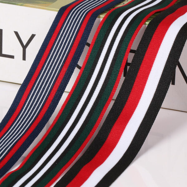 2.5cm Colorful Striped Warp Knitted Polyester Tape | Single-Side Trim for Garments