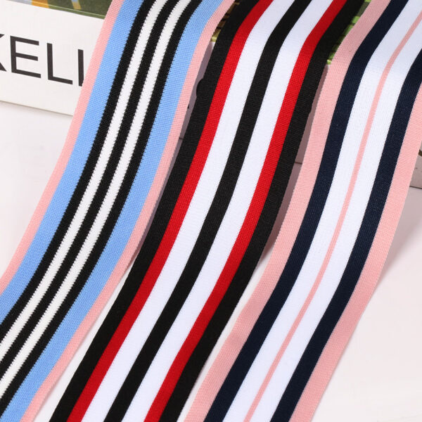 4.0cm Striped Polyester Knitted Tape | Single-Side Garment Edge Trim | Printable