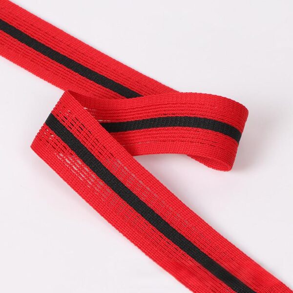 主图-03 2.5cm Polyester Knitted Mesh Tape | Striped Breathable Side Trim for Sportswear