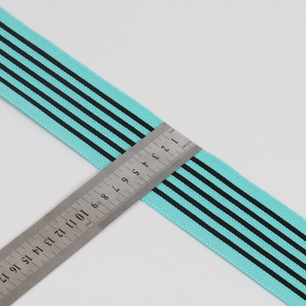 6cm Black and White Stripe Rib Knit Jacquard Tape – Nylon-Like Low-Stretch Trim for Pants Side Panels