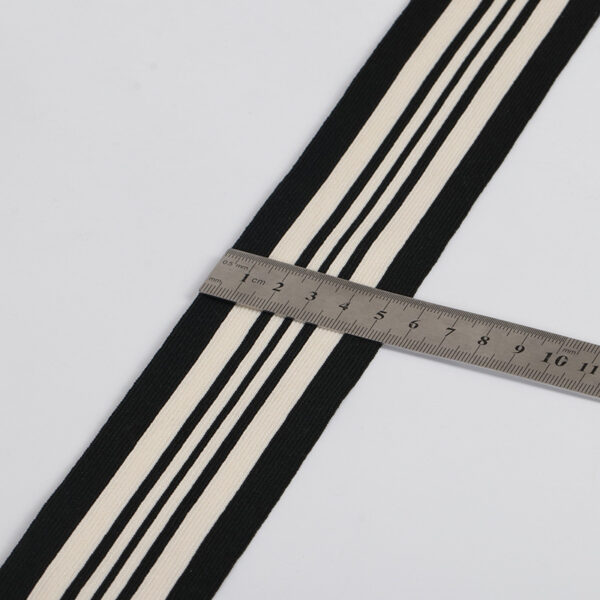 Polyester Elastic Striped Knitted Tape 5cm Side Trim