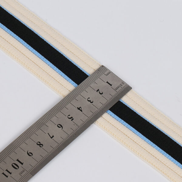 4cm Elastic Striped Ribbed Knit Tape for Sports Pants