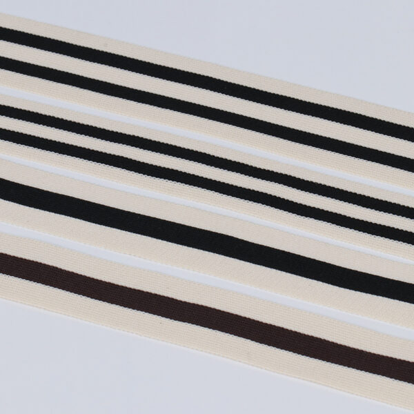 4cm / 3cm Elastic Striped Brushed Knit Rib Tape for Pants