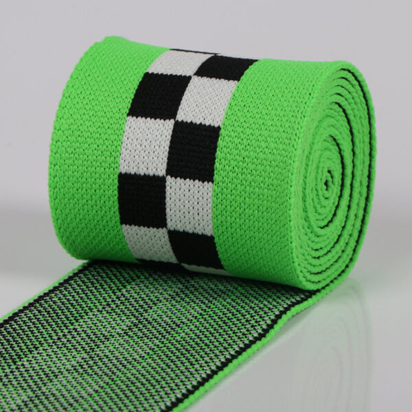 6.5cm Jacquard Checkered Ribbed Knit Webbing – Side Stripe Trim for Pants & Fashion Apparel