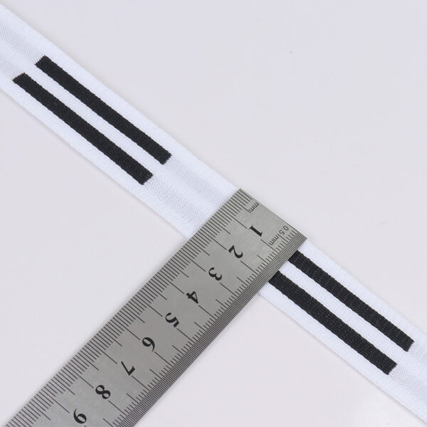 2.5cm Polyester Jacquard Knit Webbing – Black and White Decorative Trim