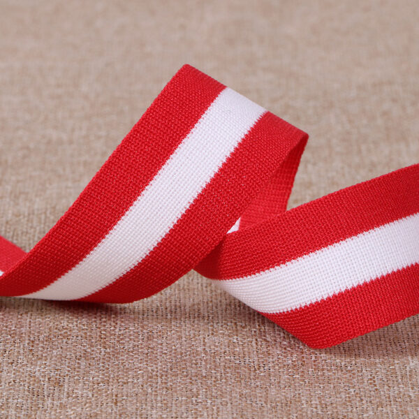 2.5cm Polyester Striped Webbing with Hook Edge – Warp Knitted Trim