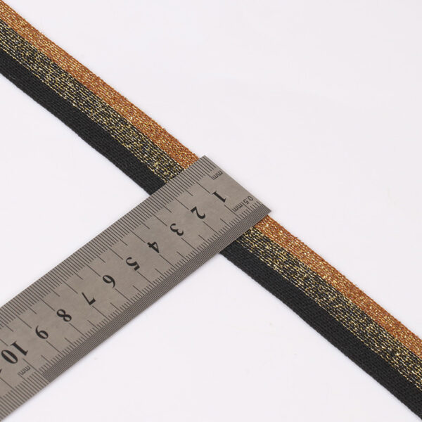2.5cm Non-Elastic Polyester Knitted Tape with Metallic Thread | Warp Knit Trim for Pants