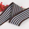 6cm Black and White Stripe Rib Knit Jacquard Tape – Nylon-Like Low-Stretch Trim for Pants Side Panels