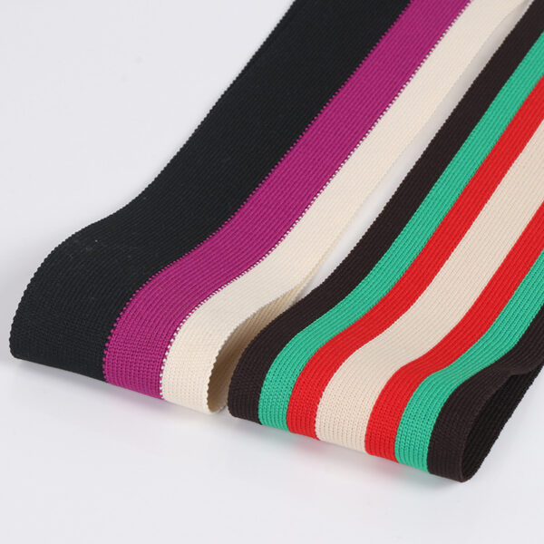 Polyester Elastic Striped Knitted Tape 5cm 6.5cm 7.5cm