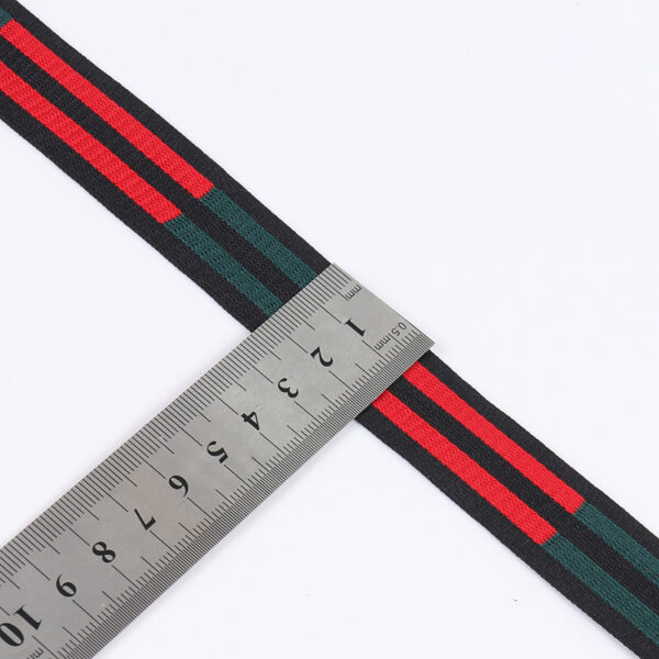 2.5cm Polyester Jacquard Knit Webbing – Black and White Decorative Trim