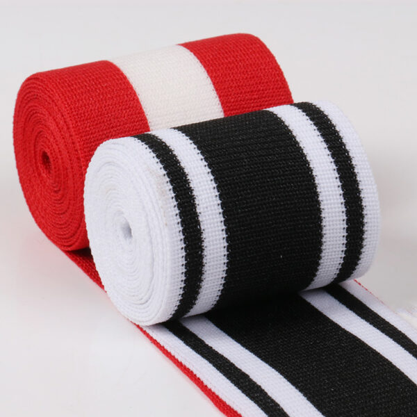 Red White Blue Striped Polyester Knitted Tape | Hook Edge Trim | 3.0–4.0cm