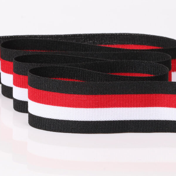 2.5cm Colorful Striped Warp Knitted Polyester Tape | Single-Side Trim for Garments