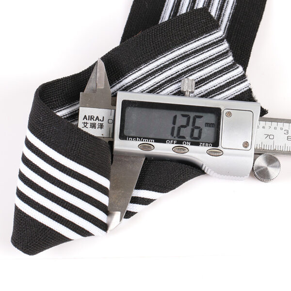 5.5cm Black & White Intercolor Polyester Knit Tape – Stretchable Side Stripe Webbing for Pants