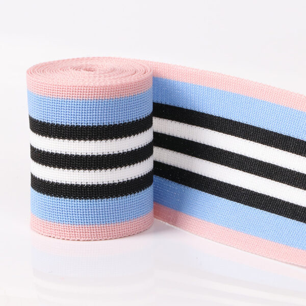 4.0cm Striped Polyester Knitted Tape | Single-Side Garment Edge Trim | Printable