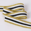 2.5cm Polyester Knitted Tape with Metallic Thread | Striped Warp Knit Trim for Pants & Apparel