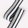2.5cm Metallic Polyester Knitted Tape | Striped Garment Trim for Pants & Apparel