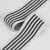 6cm Black and White Stripe Rib Knit Jacquard Tape – Nylon-Like Low-Stretch Trim for Pants Side Panels