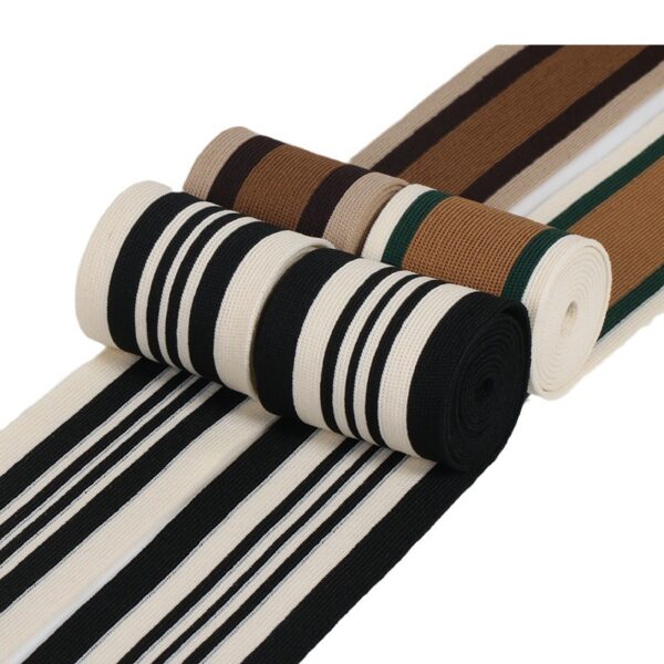 Polyester Elastic Striped Knitted Tape 5cm Side Trim