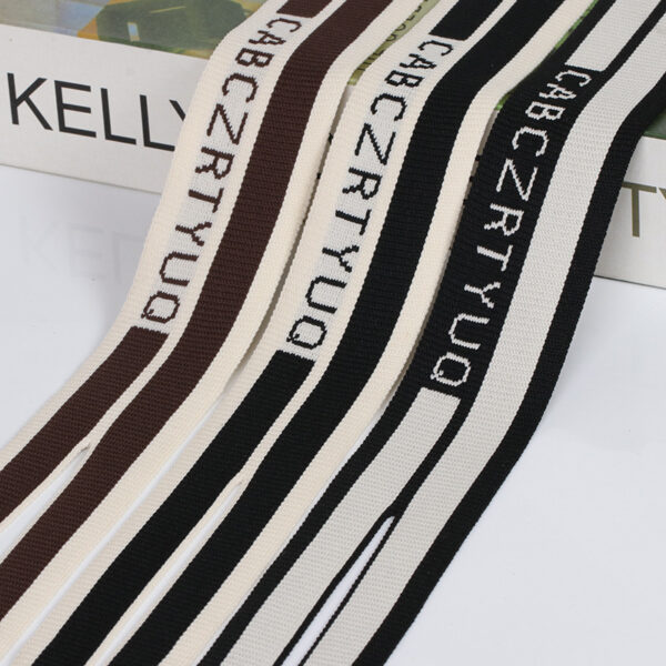 New 4cm Rib Jacquard Split Trim Polyester Elastic Side Tape