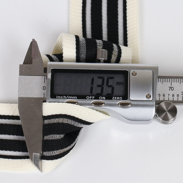 4cm Striped Elastic Knit Tape with Fishnet Mesh