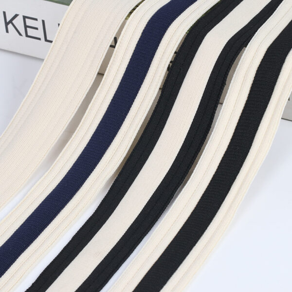 4cm Thick Jacquard Rib Knit Tape for Sports Pants