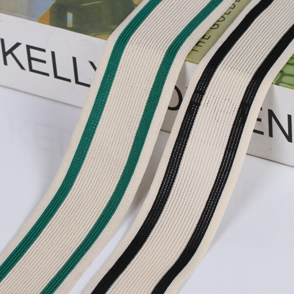 4cm Low-Stretch Polyester Single-Knit Stripe Tape for Pants