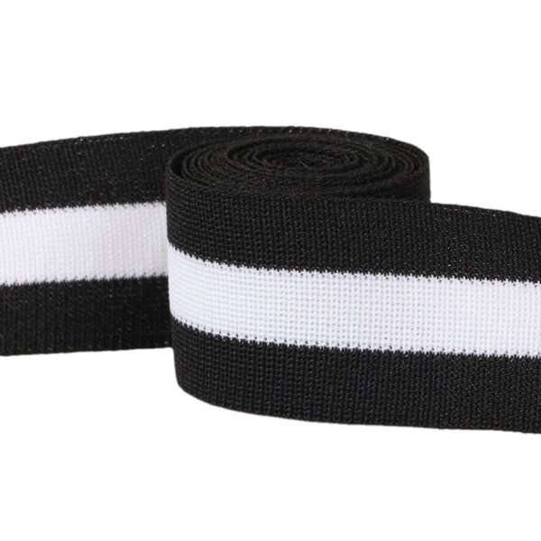 2.5cm Polyester Striped Webbing with Hook Edge – Warp Knitted Trim