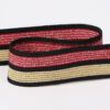 3.0cm Metallic Polyester Knitted Tape | Striped Warp Knit Trim for Pants & Apparel
