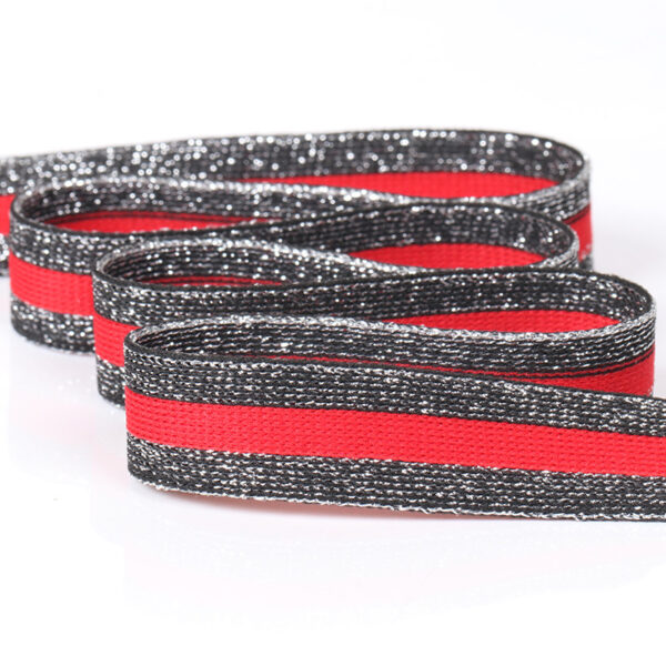 2.0cm Metallic Polyester Knitted Tape | Elastic Side Stripe Trim for Sportswear