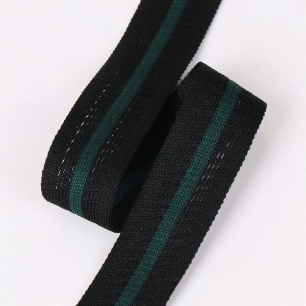 主图-06 2.5cm Polyester Knitted Mesh Tape | Striped Breathable Side Trim for Sportswear